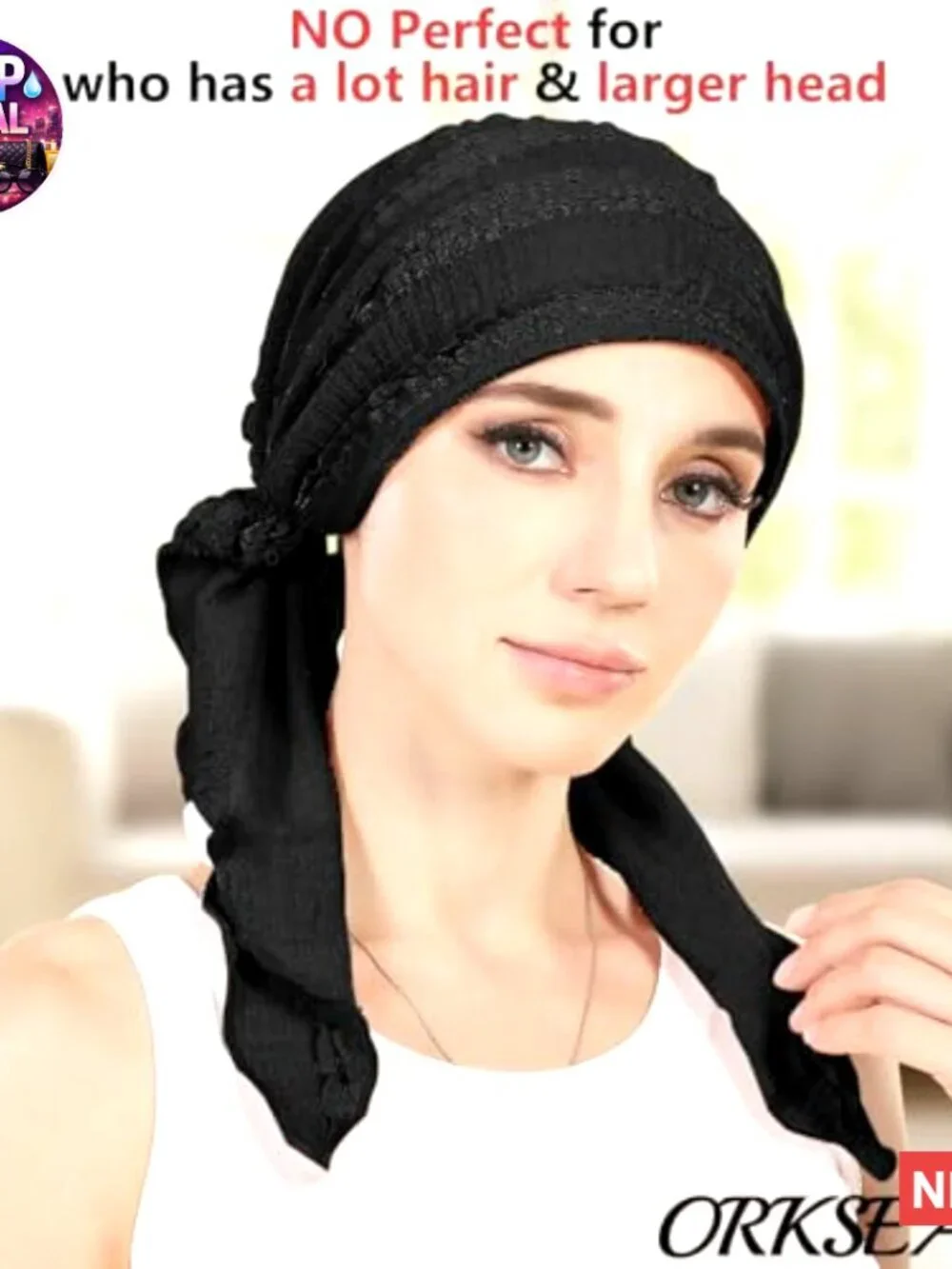 Soft Polyester Pre-Tied Chemo Head Scarf Turban for Women